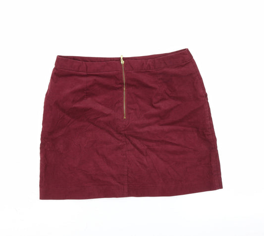 H&M Womens Purple  Corduroy A-Line Skirt Size 12