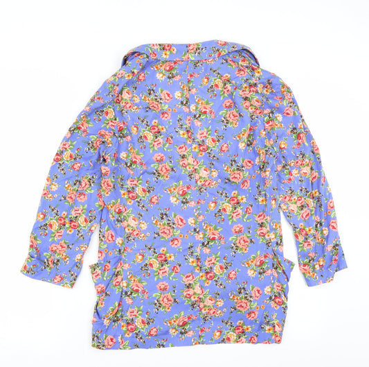 River Island Womens Blue Floral  Jacket Blazer Size 10