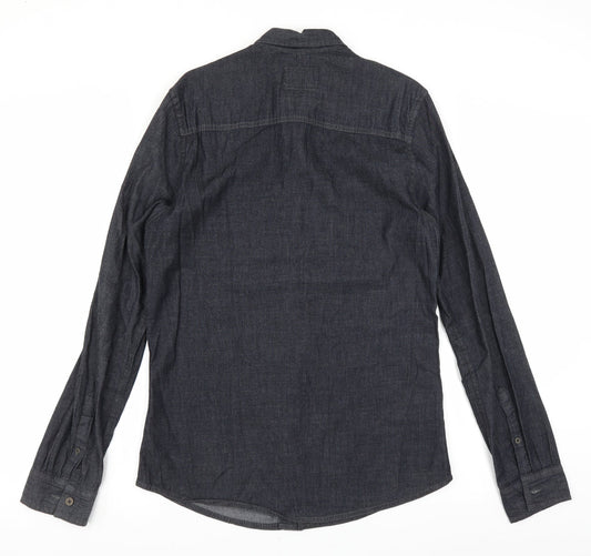 The Manor Mens Blue Denim Button-Up Size S