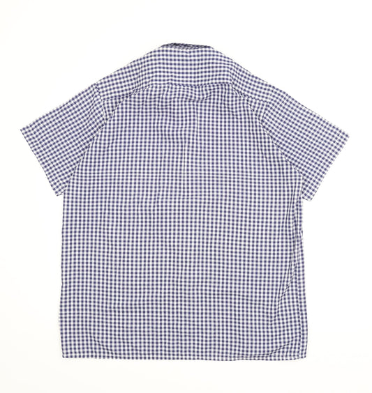 Mens UK Size L Peak Performance Blue Button-Up Short Sleeve Casual Shirt