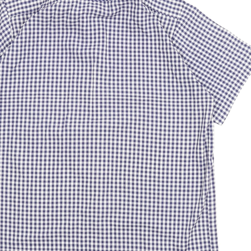 Mens UK Size L Peak Performance Blue Button-Up Short Sleeve Casual Shirt