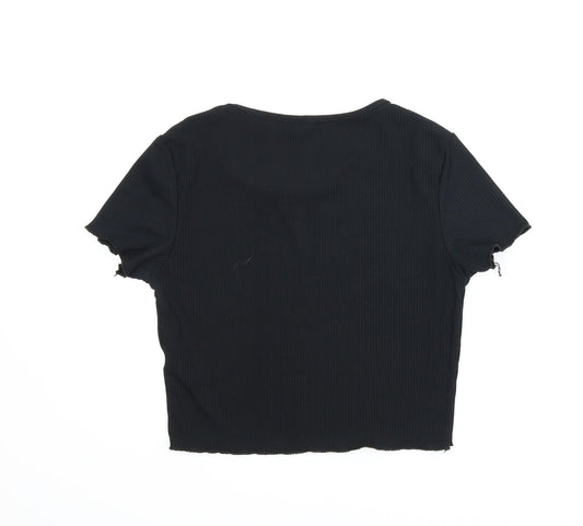 Womens UK Size 12 Missguided Black Basic Blouse