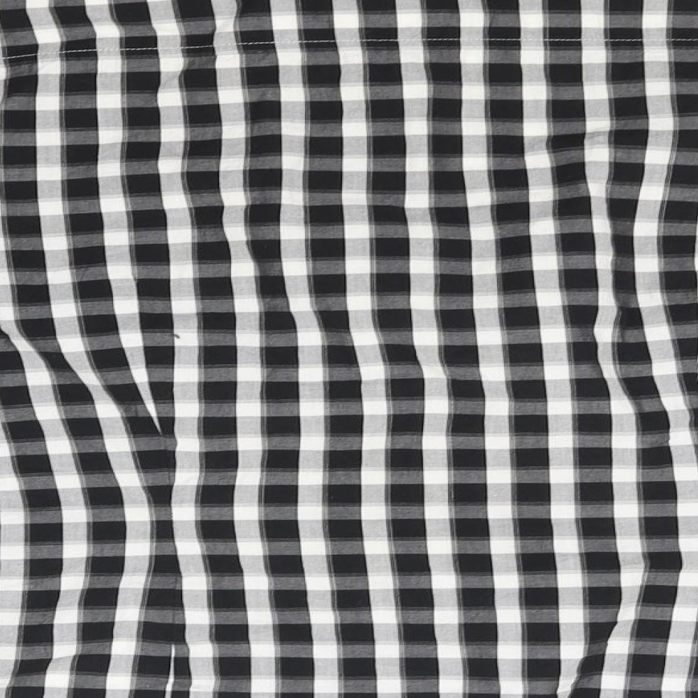 Talbots Mens Black Check Button-Up Size M