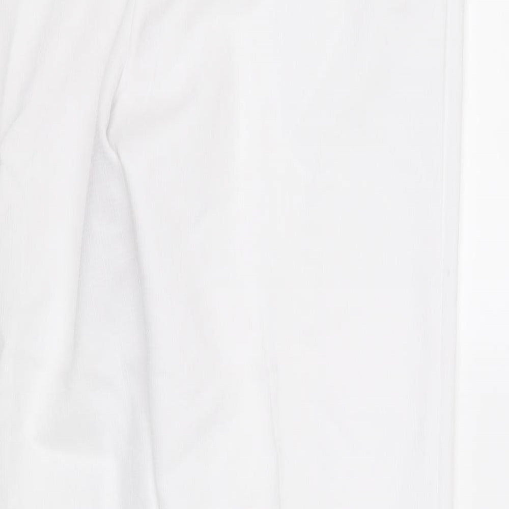Womens UK Size 18 Marks and Spencer Regular Fit White Trousers