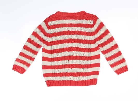 Per Una Womens Red Striped Full Zip Jumper Size M