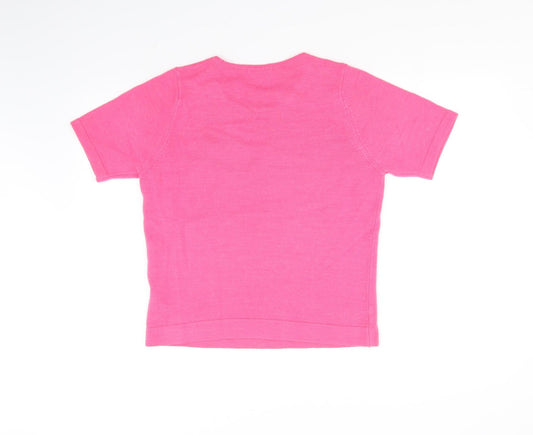 Classic Womens Pink Basic T-Shirt Size 12