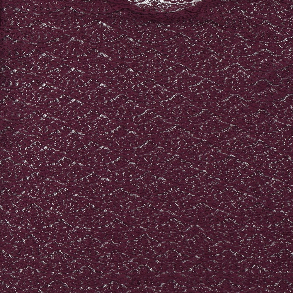 Womens UK Size 6 River Island Purple Basic T-Shirt