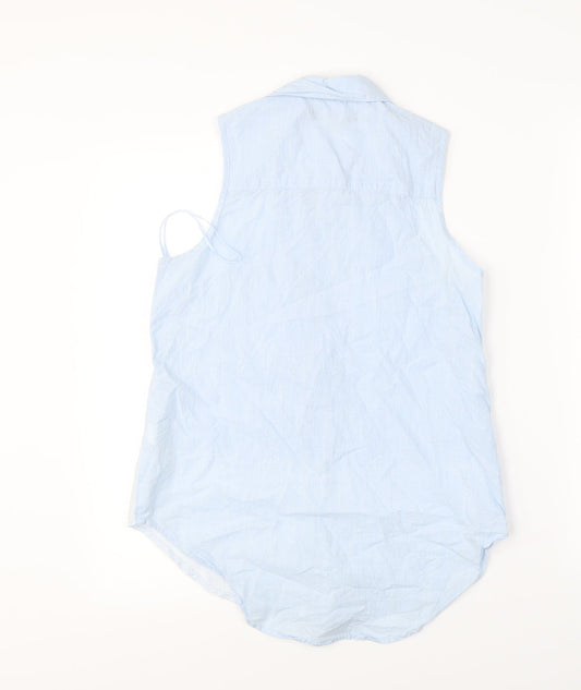 Womens UK Size 8 Atmosphere Blue Basic Button-Up
