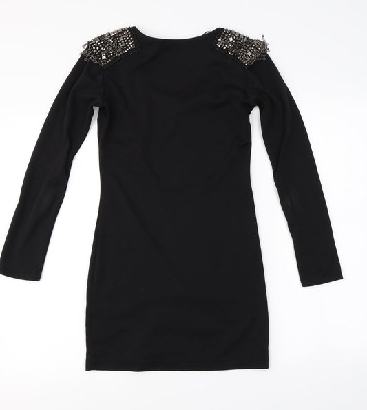 Atmosphere Womens Black A-Line Size 8