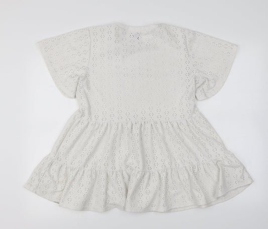 Womens UK Size 12 New Look White Basic Blouse