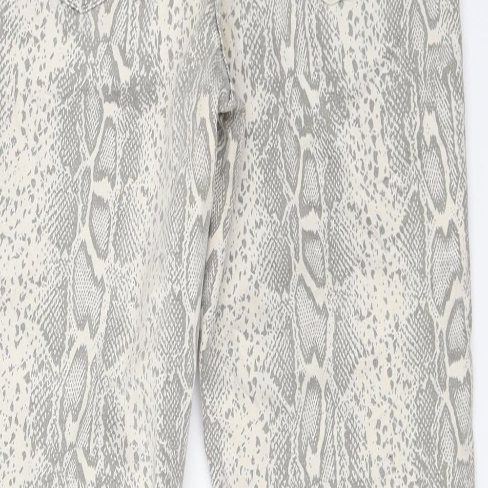 NEXT Womens Beige Animal Print Skinny Jeans Size 10 L24 in