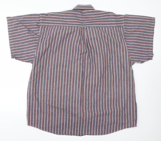 Mens UK Size XL Burtons Blue Button-Up Short Sleeve Casual Shirt