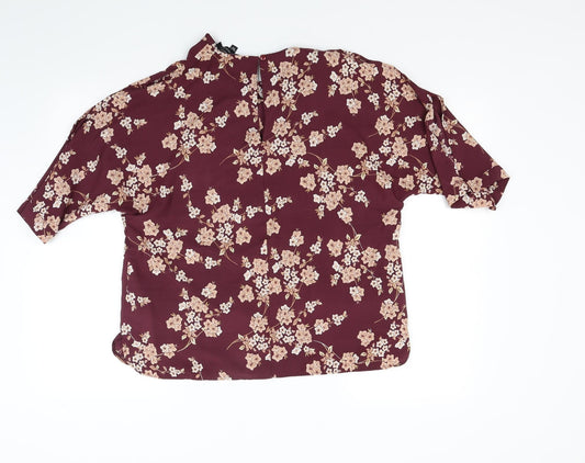 Capsule Womens Red Floral Basic Blouse Size 10