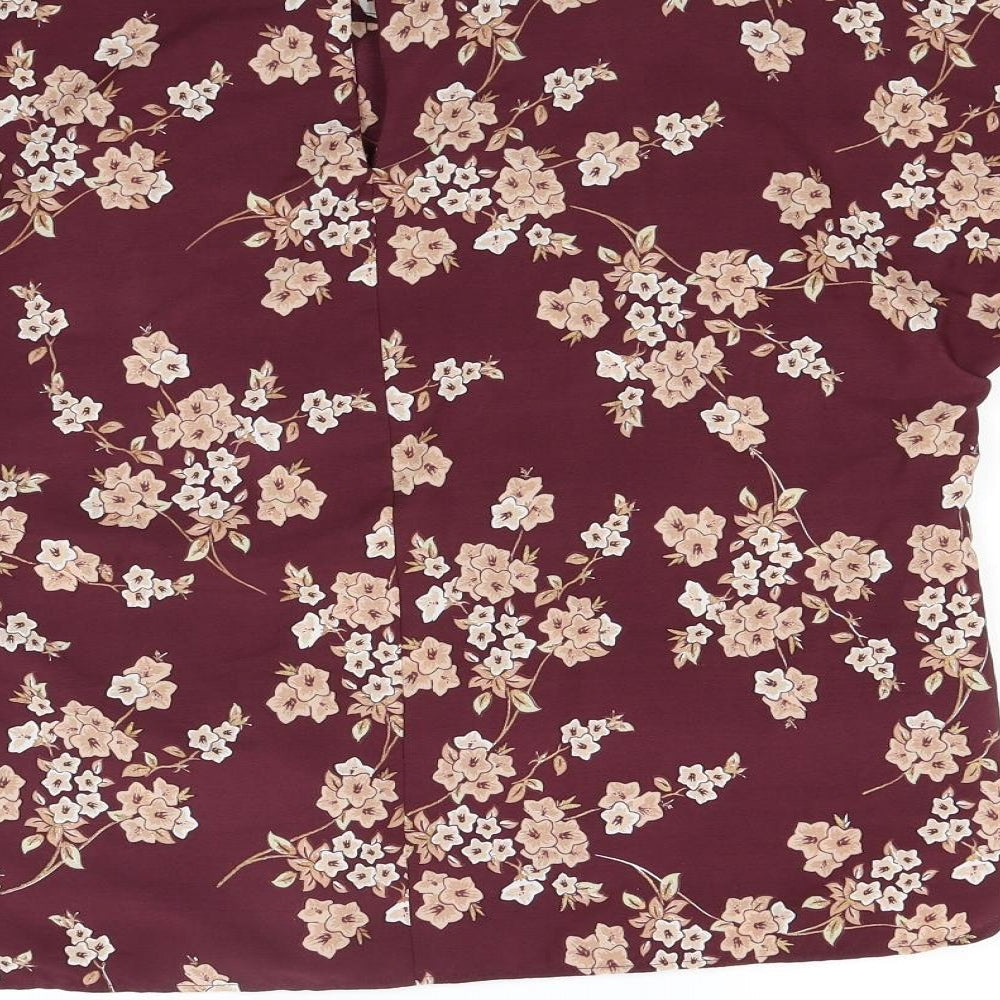 Capsule Womens Red Floral Basic Blouse Size 10