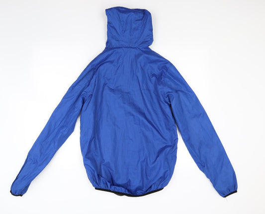 Workout Mens Blue Canvas Windbreaker Coat Size XS
