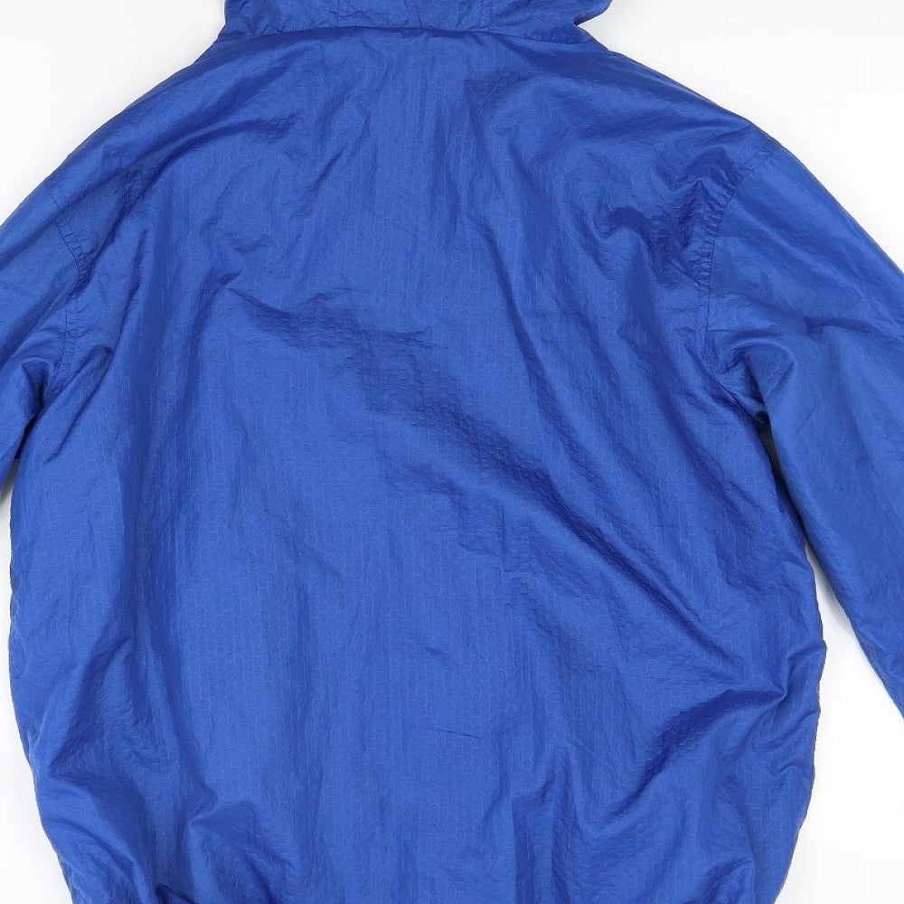 Workout Mens Blue Canvas Windbreaker Coat Size XS