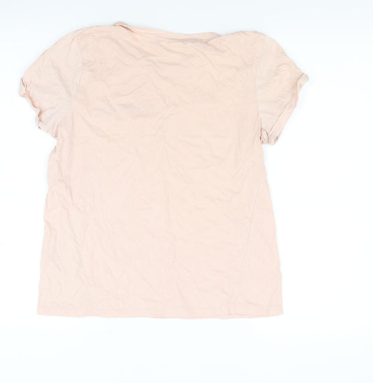 Womens UK Size XS H&M Beige Basic T-Shirt