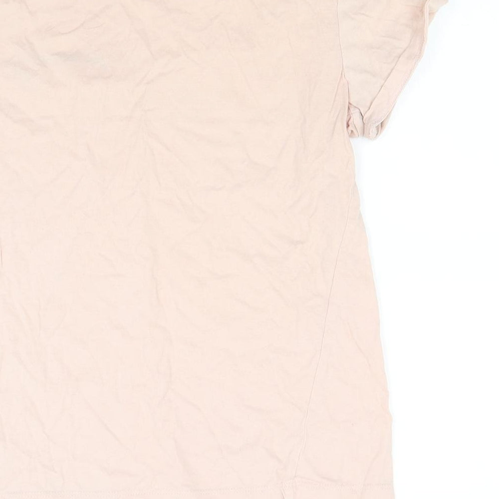 Womens UK Size XS H&M Beige Basic T-Shirt