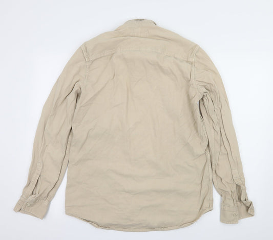 Topman Mens Beige Button-Up Size M