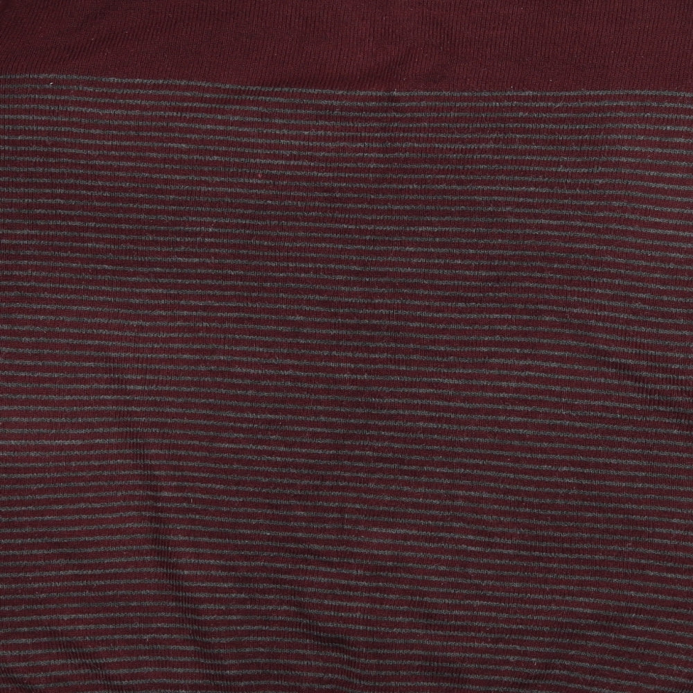 Cedar Wood State Mens Red Striped Knit Pullover Jumper Size L