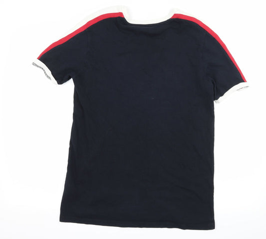 Urban Outfitters Mens Black Striped Jersey T-Shirt Size M