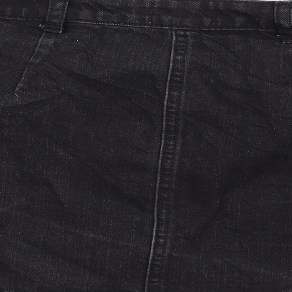 Miss Selfridge Womens Black Denim Mini Skirt Size 8