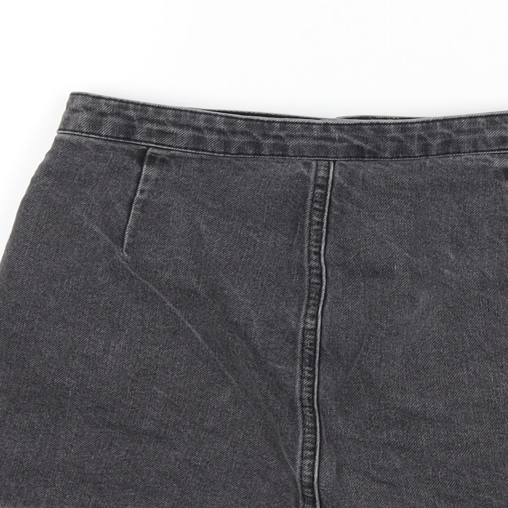 Topshop Womens Grey Denim Mini Skirt Size 26 in