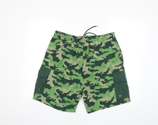 Tom Franks Mens Gold Camouflage Bermuda Shorts Size L