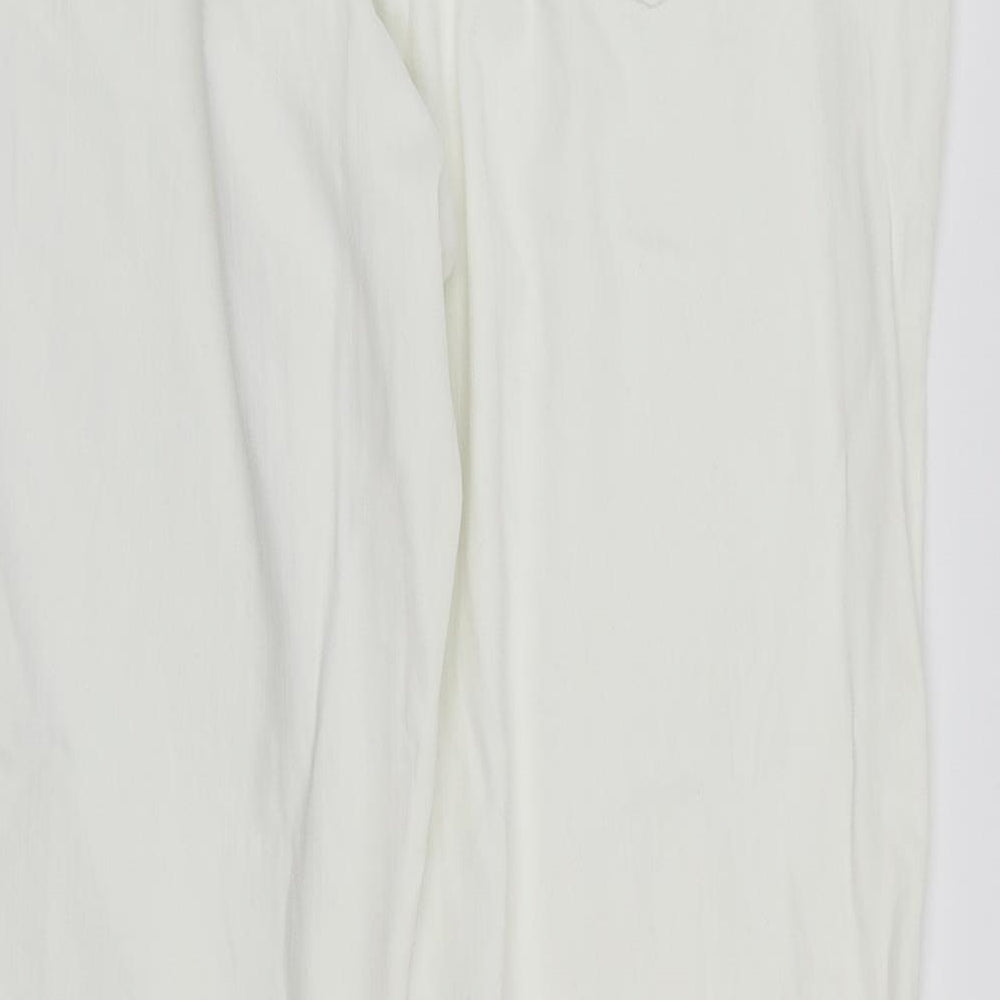 Womens UK Size 18 Papaya Regular Fit Straight White Jeans