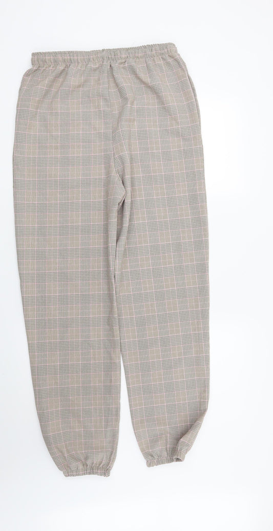 I SAW IT FIRST Womens Beige Check Trousers Size 12 L29 in