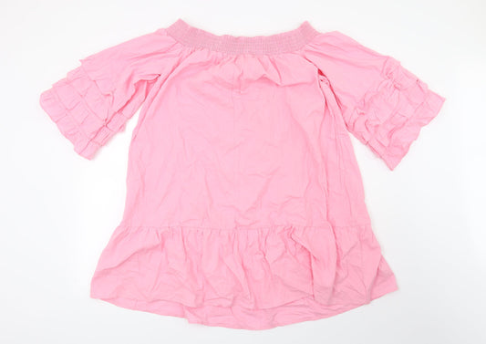 Womens UK Size 2XL Preworn Pink Basic Blouse