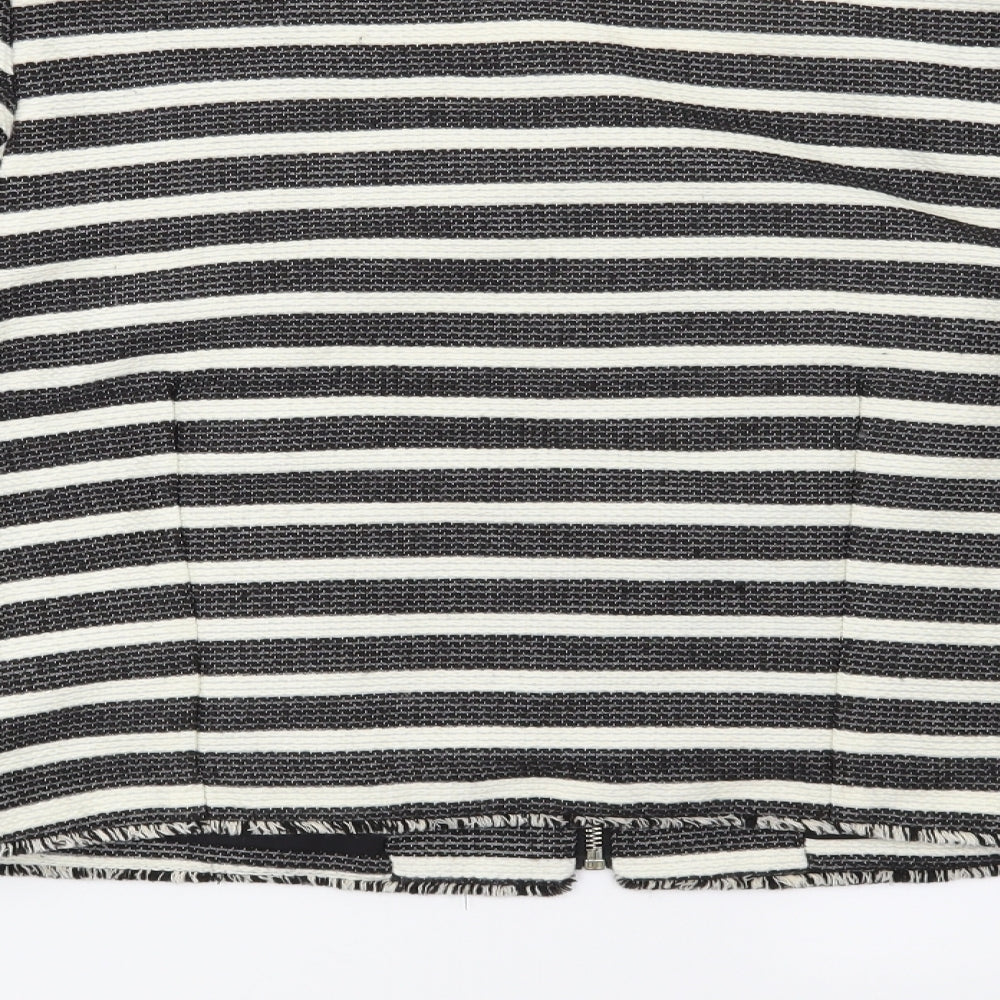 Miss Selfridge Womens White Striped Jacket Blazer Size 12