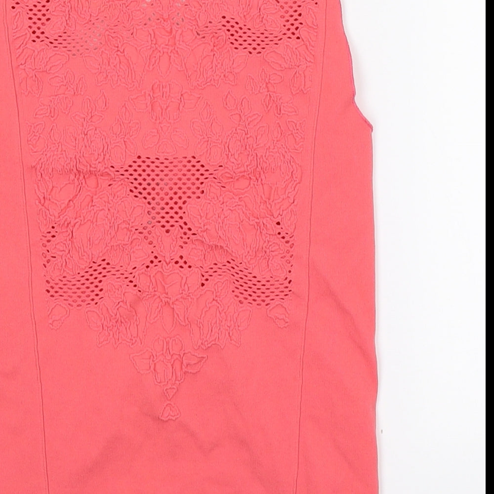 Womens UK Size XS Preworn Pink Basic Tank