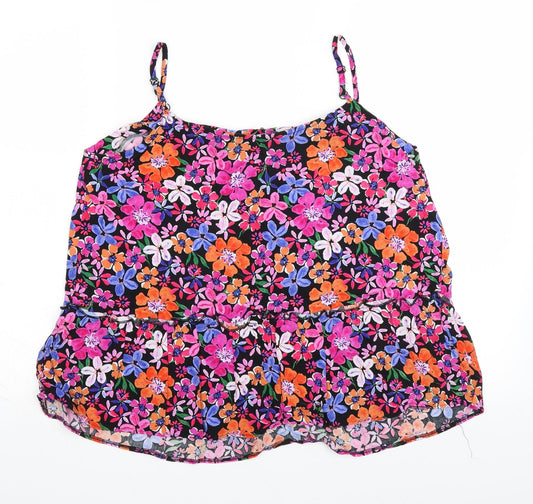 George Womens Pink Floral Basic Blouse Size 14