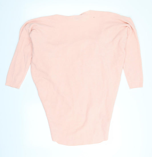 Studio Womens Pink Knit Pullover Jumper One Size