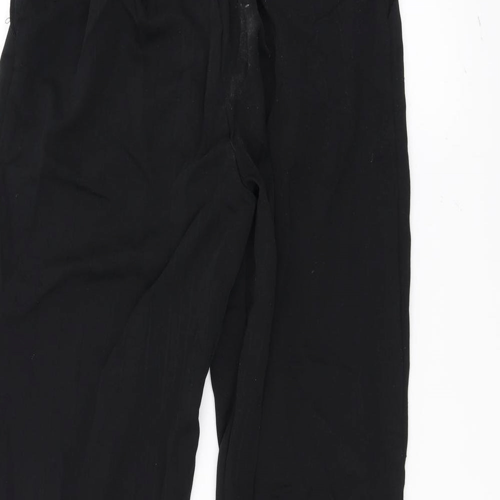 Womens UK Size 16 Preworn Regular Fit Black Trousers