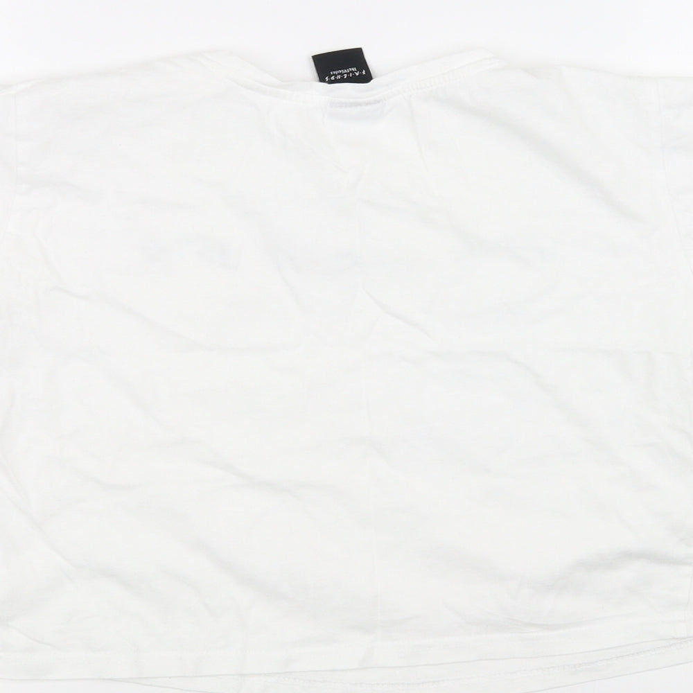 915 Womens White Basic T-Shirt Size S