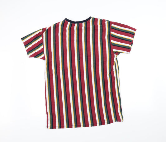 New Look Mens Red Striped T-Shirt Size S