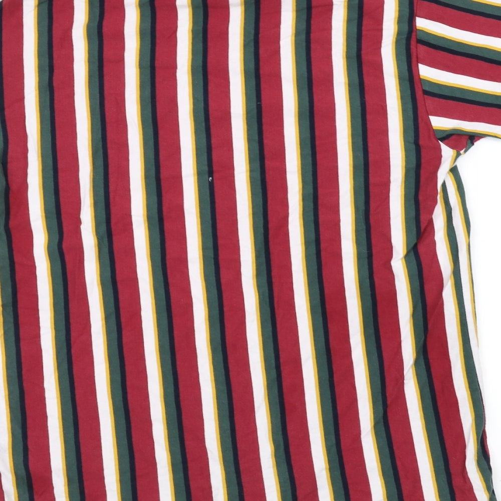 New Look Mens Red Striped T-Shirt Size S