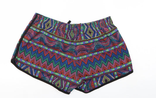 George Womens Multicoloured Geometric  Hot Pants Shorts Size 12