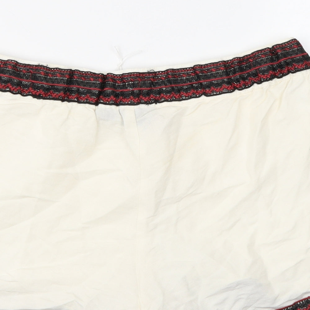 ESMARA Womens White Hot Pants Shorts Size 12