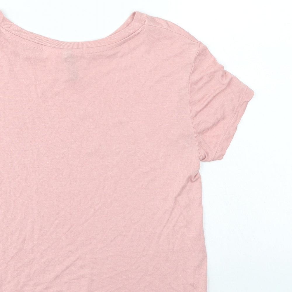 Womens UK Size XS Divided Pink Basic T-Shirt