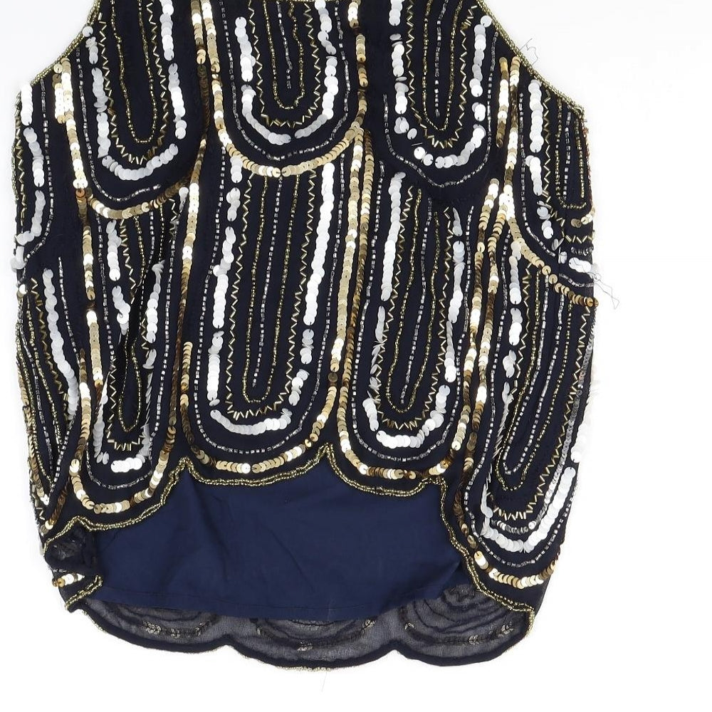 Miss Selfridge Womens Blue Basic Tank Size 10