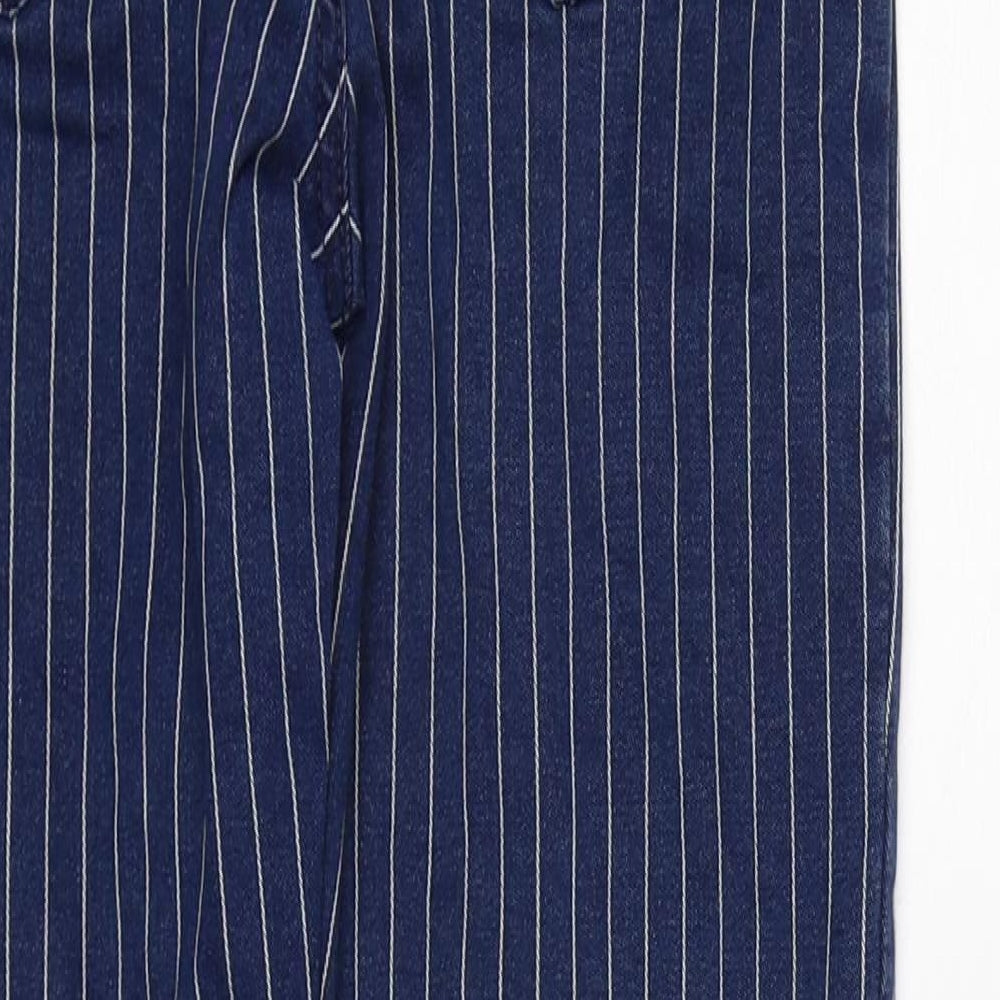 Denim Co Womens Blue Striped Denim Skinny Jeans Size 8 L26 in