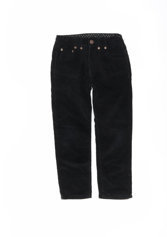 Adams Girl Girls Black Corduroy Chino Trousers Size 7 Years