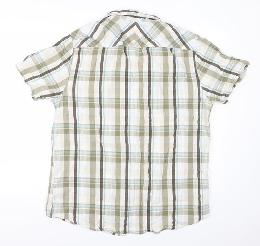 Atlantic Bay Mens Green Check Button-Up Size L