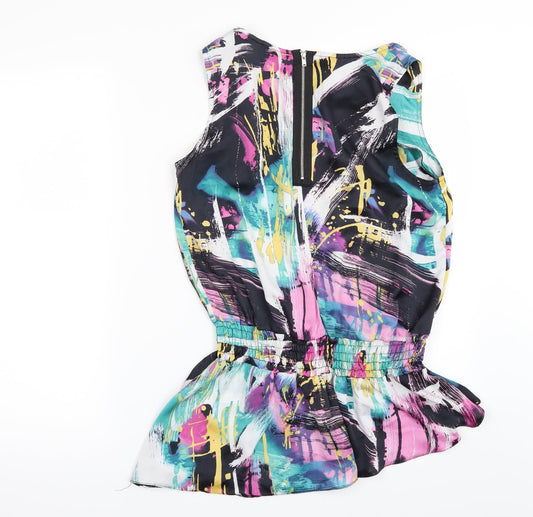 Primark Womens Multicoloured Geometric Tunic Blouse Size 10