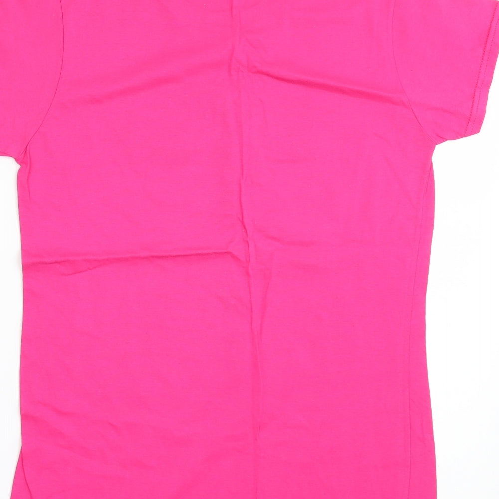 Womens UK Size XL Gildan Pink Basic T-Shirt