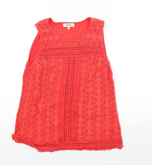 Womens UK Size 8 Papaya Red Basic Tank
