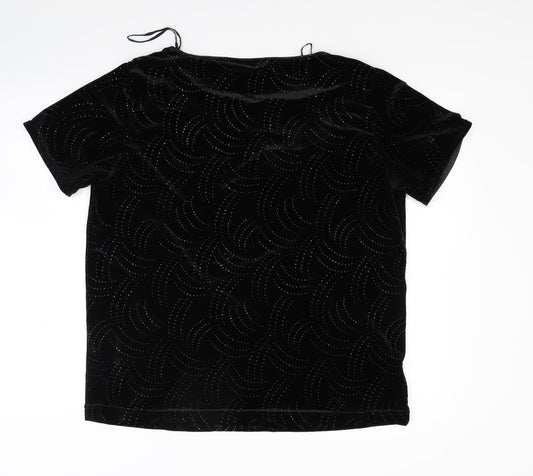 Womens UK Size 18 AMARANTO Black Basic T-Shirt